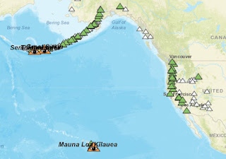 US volcanoes USGS map