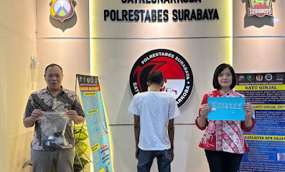 Satresnarkoba Polrestabes Surabaya Bekuk Pengedar Sabu-Sabu