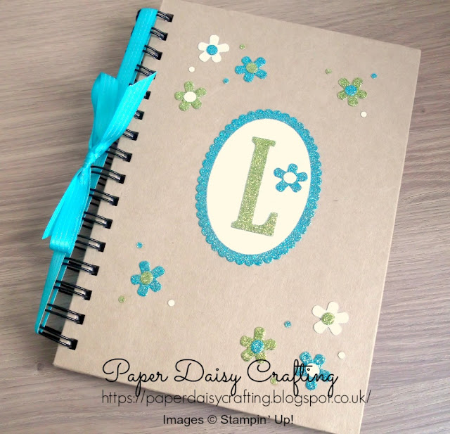 Large Letters Stampin' Up! personalised notebook