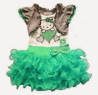 Tutu dress skritd untuk anak cewek warna hijau tosca