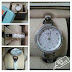 FOSSIL WOMEN'S GEORGIA WHITE PEARLIZED ACETATE HALF BANGLE & SILVER TONE BRACELET WATCH ES3300 ~ SOLD!