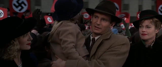 Linda attends a rally with her Nazi employer (Liam Neeson),
who is a good father and an all-around decent guy.