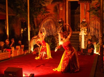 A photo of a traditional Balinese dance performance, a popular cultural attraction in Bali.