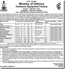 OEF Kanpur - www.indgovtjobs.in