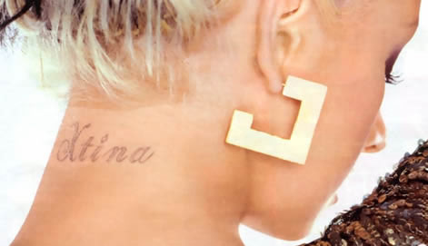 Tattoo Lettering Generator: Christina Aguilera has Five Tattoos