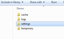 Folder "settings" game Football Manager 2011