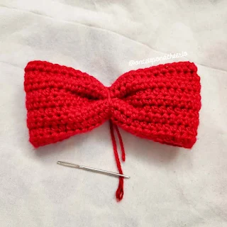 Crochet Bow for Minnie Santa Hat