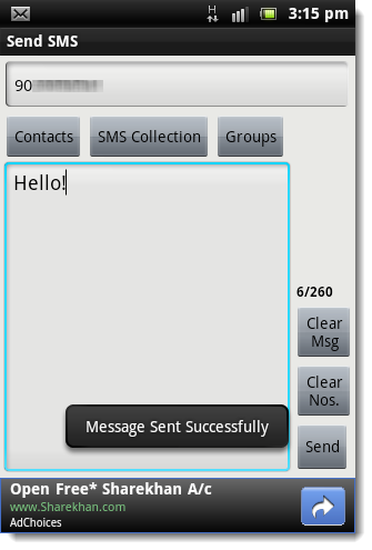 Free-SMS-Android-sent