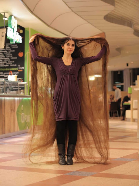 Real-life Rapunzel whose hair is over 7 feet long