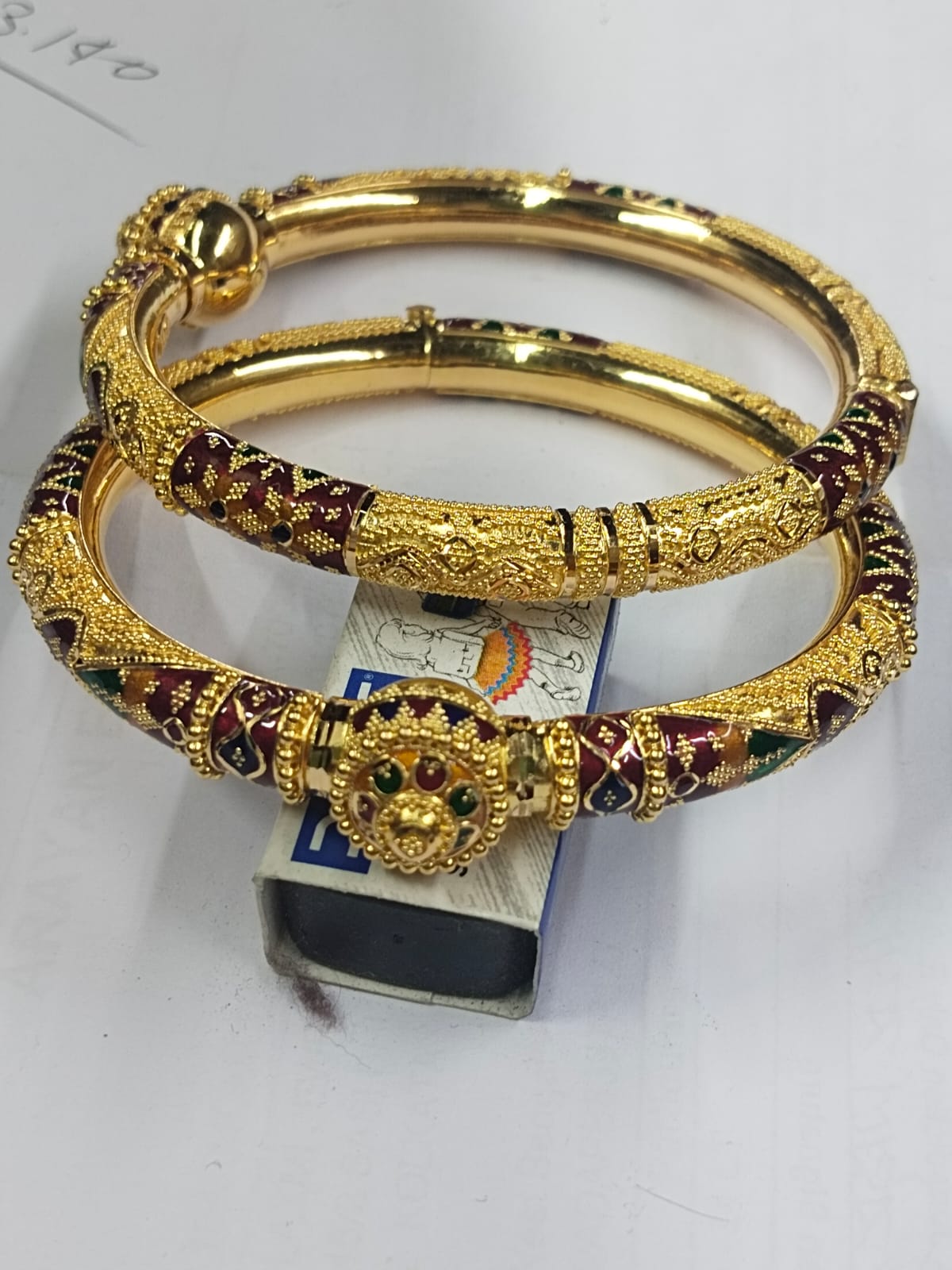 kolkata gold meena bala kada bangle for export 21kt 22kt , gold jewelery manufacturer karigar exporter kolkata india,