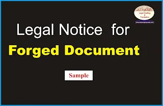 Format of Legal notice for forged document