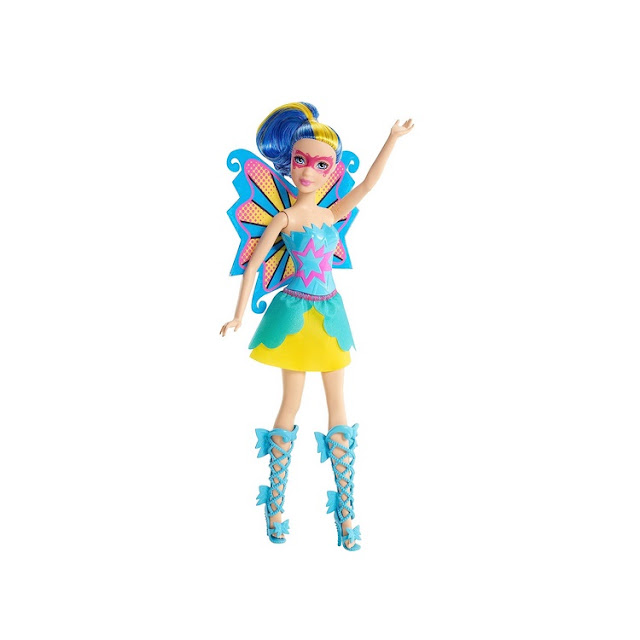 Poupée Barbie Super Princesse : une amie de Kara avec déguisement bleu.