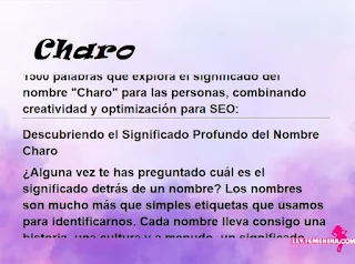 significado del nombre Charo