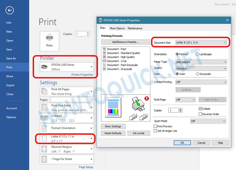 Set Short Bond Paper Size in Printer