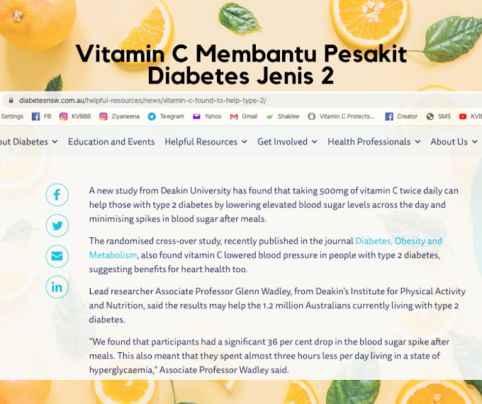 Vitamin C Membantu Pesakit Diabetes Jenis 2