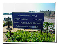 Prices of slowboat in  Laos