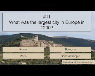 What was the largest city in Europe in 1200? Answer choices include: Rome, Bologna, Paris, Constantinople