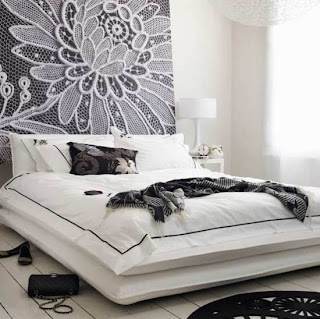 black and white bedroom