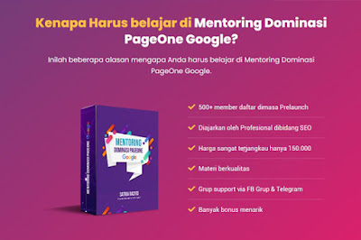 Video pembelajaran langkah-langkah promosi dengan cara Dominasi Pageone Google.