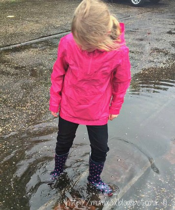 Splashing in puddles