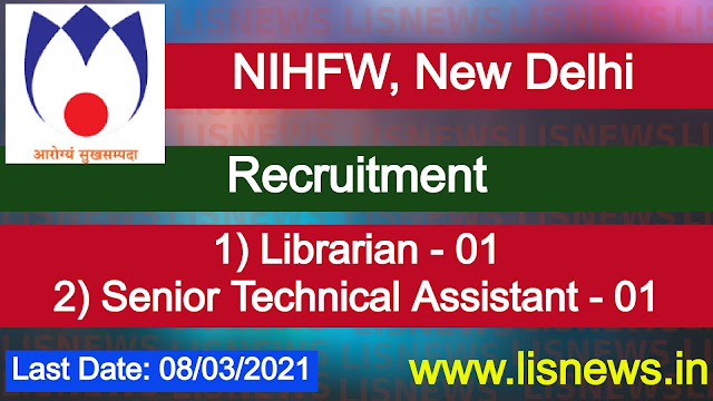 Librarian and Senior Technical Assistant (Documentation) at NIHFW