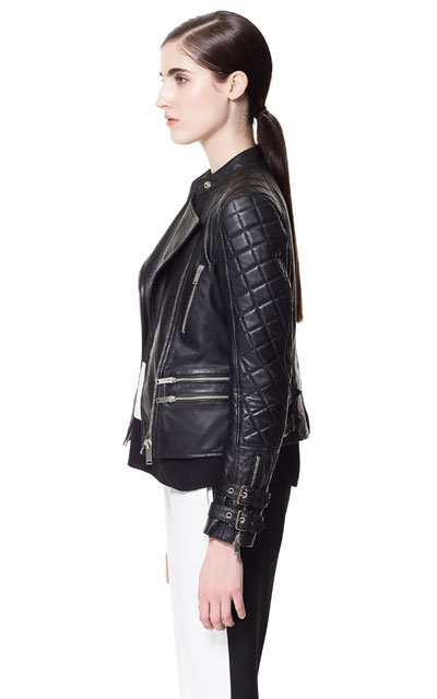 ZARA BLACK BIKER LEATHER JACKET WITH BUCKLES 2013 | WOMEN STYLE