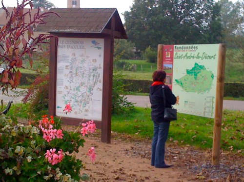 An example of the numerous localised tourist information boards scattered around the region<br />