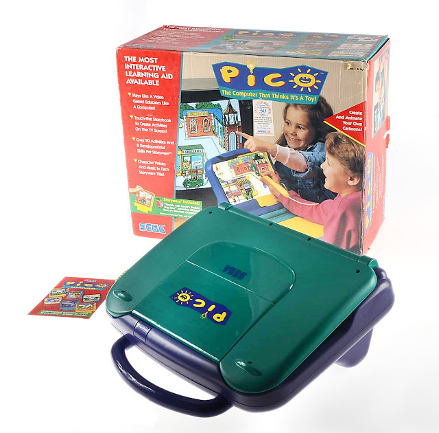 videogame Sega Pico com a caixinha na propaganda dos anos 90