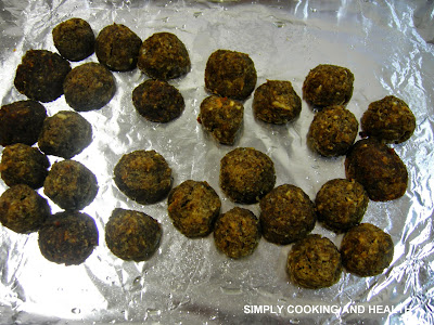 Mushroom bals in a baking tray