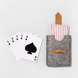 felt and leather packaged playing cards
