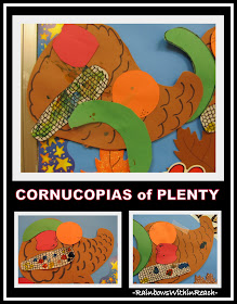 photo of: Cornucopia Bulletin Board in Preschool (Thanksgiving RoundUP via RainbowsWithinReach)