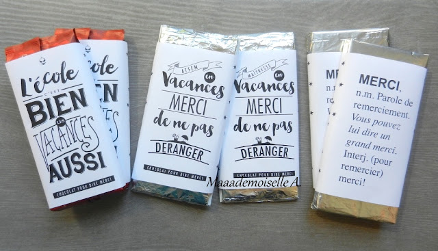 || Un cadeau pour la maitresse (et l'ATSEM !) ; Les jolies tablettes de chocolat