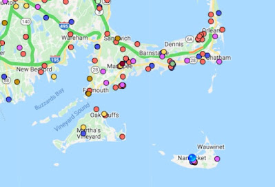 Nantucket & Martha's Vineyard dead zones map