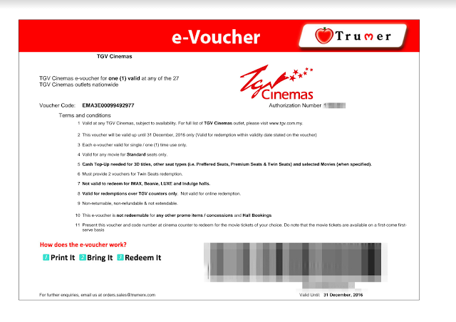 the TGV Movie Voucher you will receive after you have activated and verify your TrumerX account