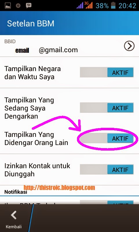 Tips BBM | Cara Aktif / non aktif yang di dengarkan oleh orang lain