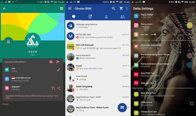 BBM MOD V2.12.011 Delta BBM Versi 3.2.0 Apk Terbaru Paling Unik 2016