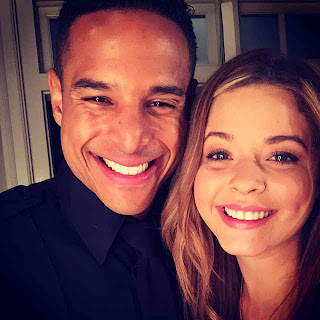 Sasha Pieterse and Travis Winfrey BTS PLL