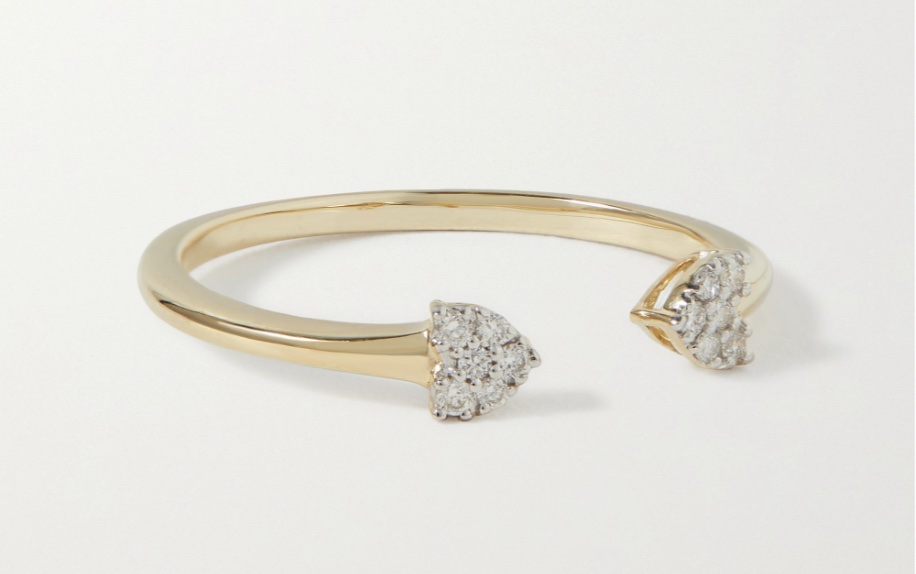 STONE AND STRAND Heart to Heart 10-karat gold diamond ring