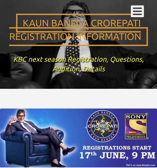 KBC Season Online Registration 