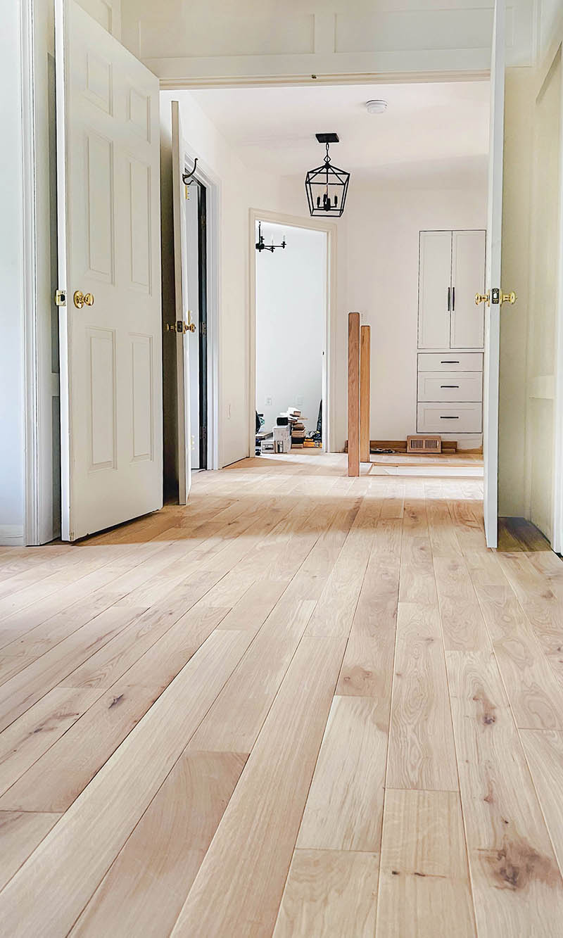 four bedrooms and hallway hardwood install