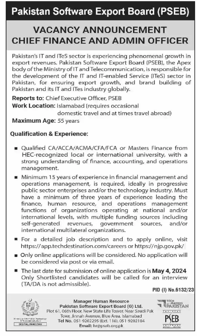 Pakistan Software Export Board Jobs 2024 Latest Notification