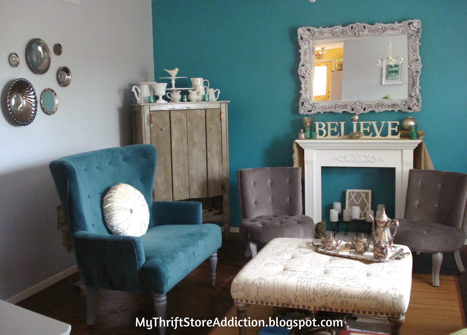 My Thrift Store Addiction Refresh Your Home Gray Turquoise