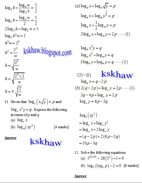 Jawapan Add Math Spm 2019 Kertas 1