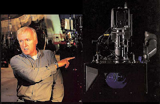 James Cameron with a beamsplitter 3D camera rig