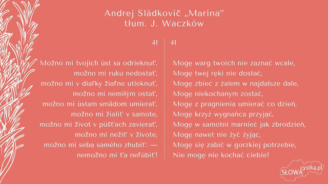 Andrej Sladkovic Marina strofa 41 tlumaczenie Jozef Waczkow