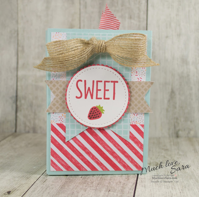 A "Sweet" Handmade Giftbag Using Stampin Up Tasty Treat Papers and Cool Treats Stamps