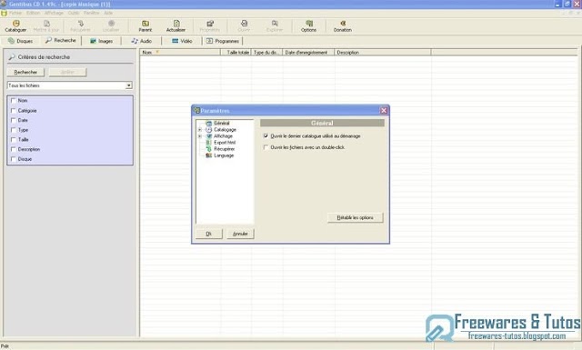 Gentibus CD : un logiciel gratuit pour cataloguer ses CD, DVD, disques durs