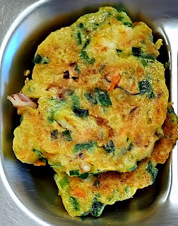 Seafood vegetable pancake