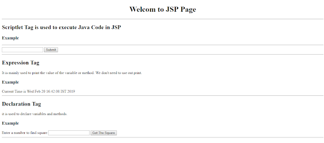 JSP scripting element Example | Scriptlet Tag vs Declaration Tag vs Expression Tag | Example