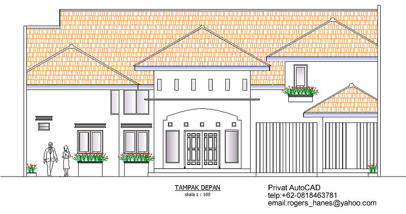 PRIVAT AutoCAD  Profesional Gambar Tampak  Rumah  Mewah 